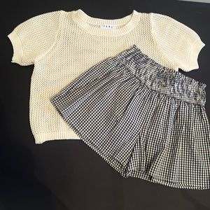 Girls two piece sweater and skort set